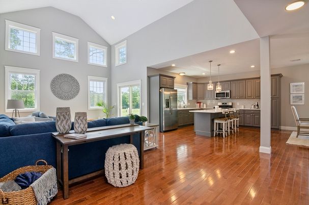 Interior, Kitchen, Living room, Pendant Lights, Recessed Lighting, Stainless Steel Appliances, Wood Texture Flooring