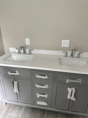 Bathroom, Dual Sink Vanities, Interior, Wood Texture Flooring