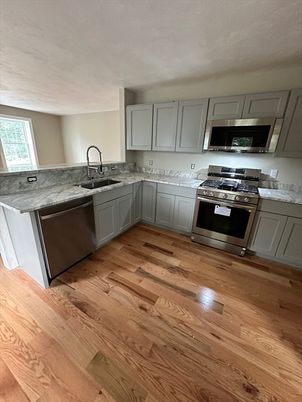 Interior, Kitchen, Stainless Steel Appliances, Wood Texture Flooring