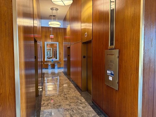 Elevator, Interior, Pendant Lights, Wooden Walls