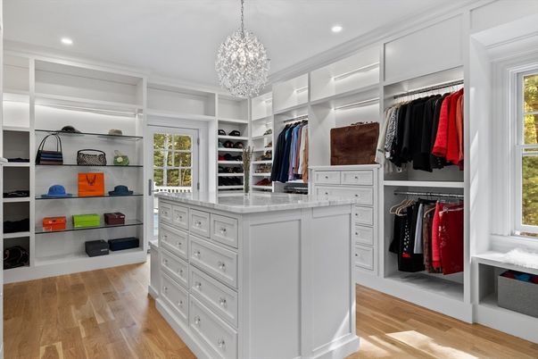 Chandelier, Interior, Pendant Lights, Recessed Lighting, Walk-in Closets, Wood Texture Flooring