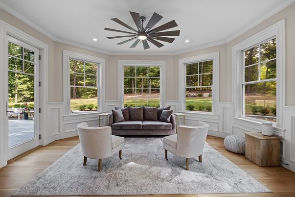 Dining room, Interior, Kitchen, Marble Walls, Stainless Steel Appliances, Wood Texture Flooring