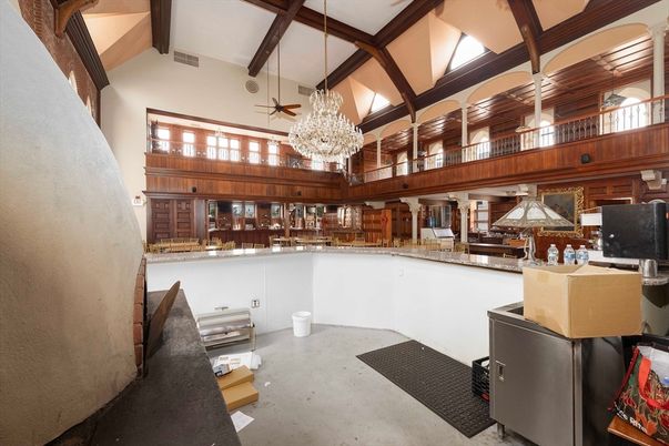 Chandelier, Interior, Wooden Beams
