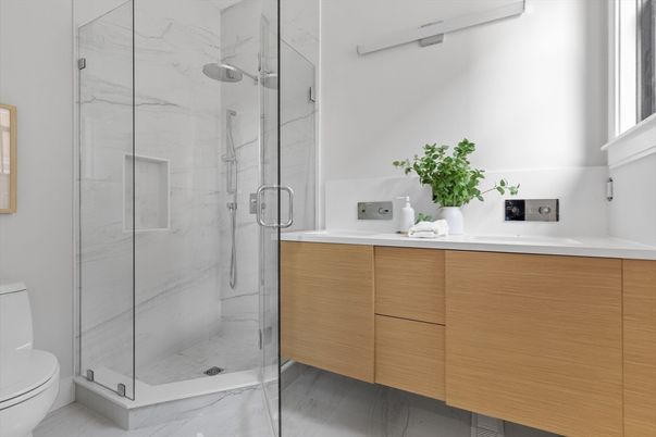 Bathroom, Glass Shower, Interior, Marble, Marble Walls