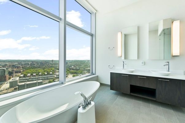 Bathroom, Dual Sink Vanities, Interior, Wood Texture Flooring