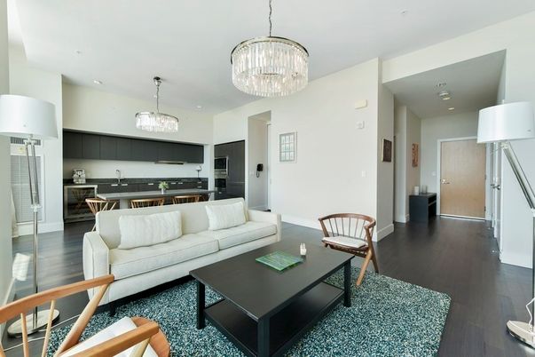 Chandelier, Dining room, Interior, Kitchen, Living room, Pendant Lights, Recessed Lighting, Wood Texture Flooring