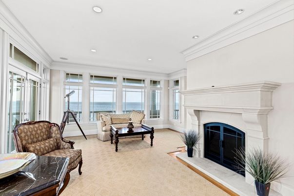 Fireplace, Interior, Living room, Recessed Lighting, Water