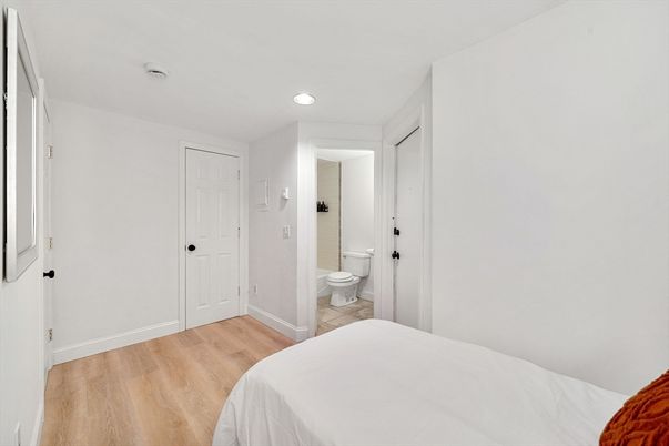 Bathroom, Bedroom, Interior, Recessed Lighting, Wood Texture Flooring