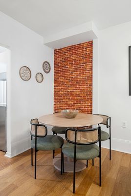 Dining room, Interior, Stone Walls, Wood Texture Flooring