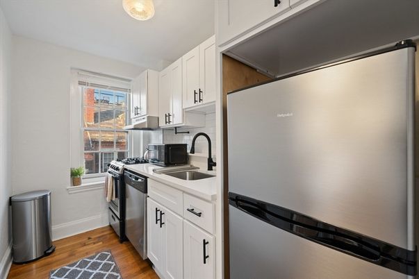 Interior, Kitchen, Stainless Steel Appliances, Wood Texture Flooring
