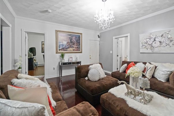 Chandelier, Interior, Living room, Wood Texture Flooring