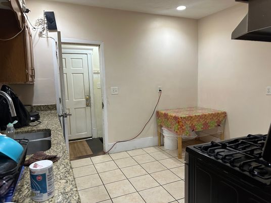 Interior, Kitchen, Recessed Lighting, Wood Texture Flooring