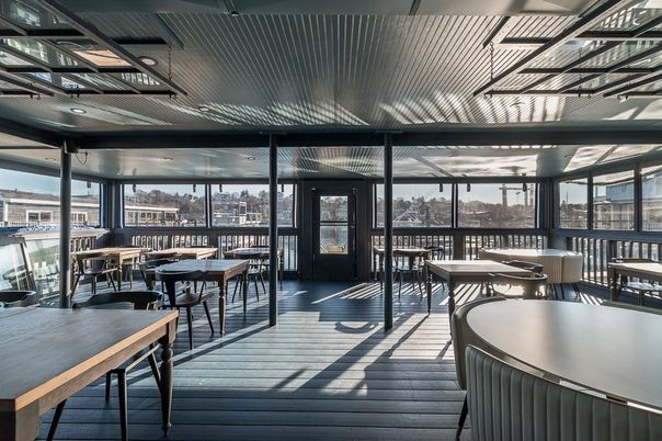 Dining room, Interior, Sun Room, Wood Texture Flooring