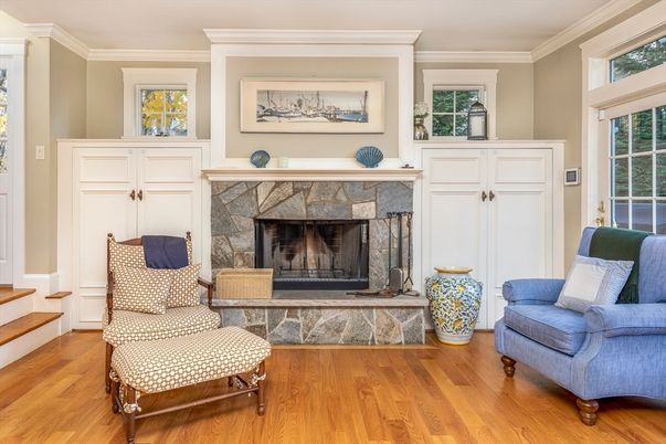 Fireplace, Interior, Wood Texture Flooring
