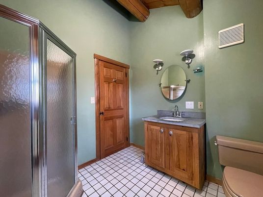 Bathroom, Interior, Wooden Beams