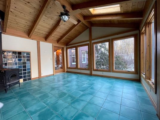 Empty room, Fireplace, Interior, Wooden Beams, Wooden Ceilings