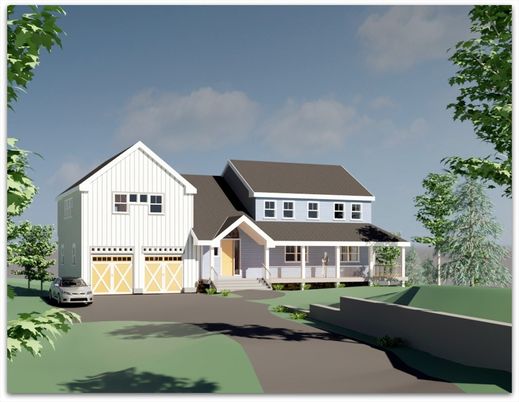 Attached, Exterior, Facade, Farmhouse