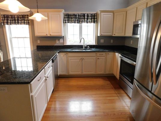Interior, Kitchen, Pendant Lights, Stainless Steel Appliances, Wood Texture Flooring