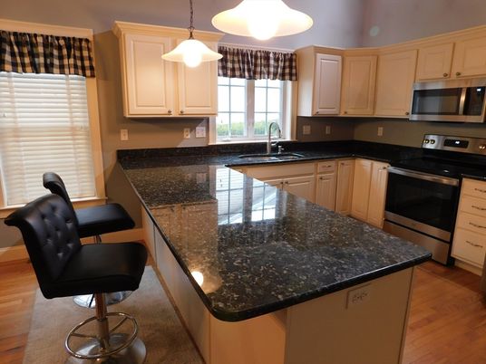 Interior, Kitchen, Pendant Lights, Wood Texture Flooring
