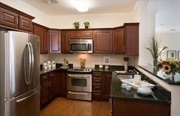 Interior, Kitchen, Stainless Steel Appliances, Wood Texture Flooring