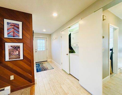 Interior, Recessed Lighting, Wood Texture Flooring, Wooden Walls
