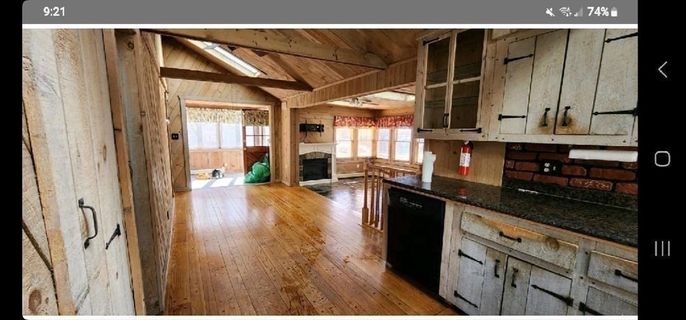 Fireplace, Interior, Kitchen, Wooden Beams, Wooden Ceilings, Wood Texture Flooring