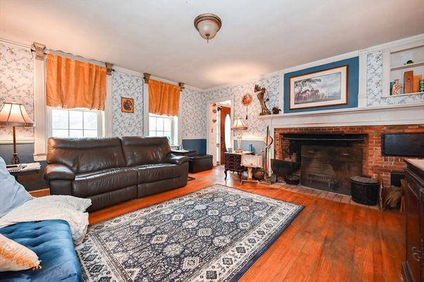 Fireplace, Interior, Living room, Wood Texture Flooring