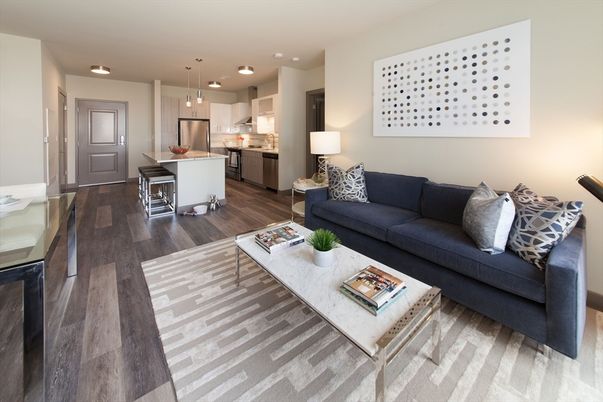 Interior, Kitchen, Living room, Pendant Lights, Recessed Lighting, Stainless Steel Appliances, Wood Texture Flooring