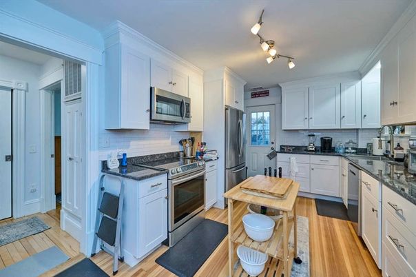 Interior, Kitchen, Stainless Steel Appliances, Wood Texture Flooring