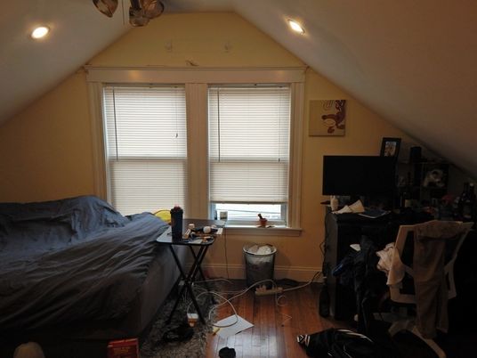 Bedroom, Home Office, Interior, Recessed Lighting, Wood Texture Flooring