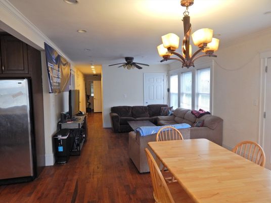 Chandelier, Dining room, Interior, Living room, Recessed Lighting, Wood Texture Flooring