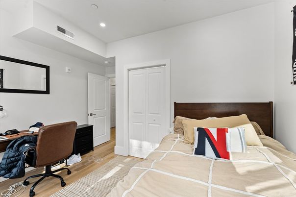 Bedroom, Home Office, Interior, Recessed Lighting, Wood Texture Flooring