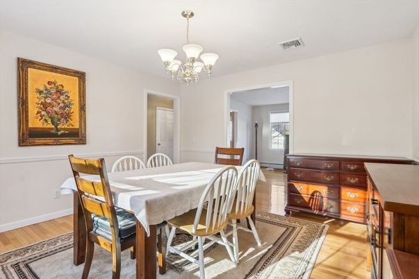 Chandelier, Dining room, Interior, Wood Texture Flooring