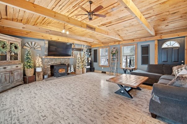 Fireplace, Interior, Living room, Wooden Beams, Wooden Ceilings, Wood Texture Flooring