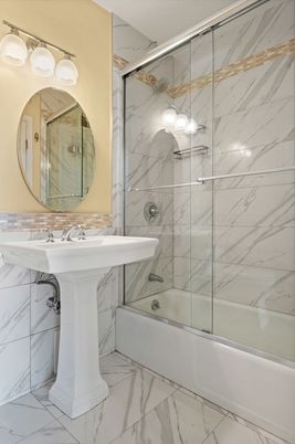 Bathroom, Glass Shower, Interior, Marble, Marble Walls