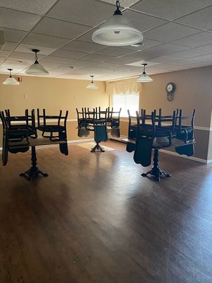 Dining room, Fitness Equipment, Interior, Pendant Lights, Wood Texture Flooring