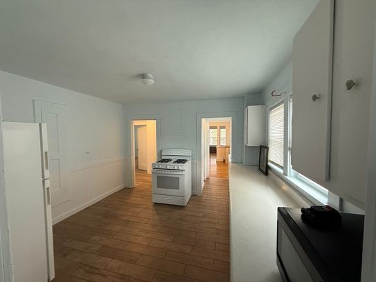 Interior, Kitchen, Stainless Steel Appliances, Wood Texture Flooring