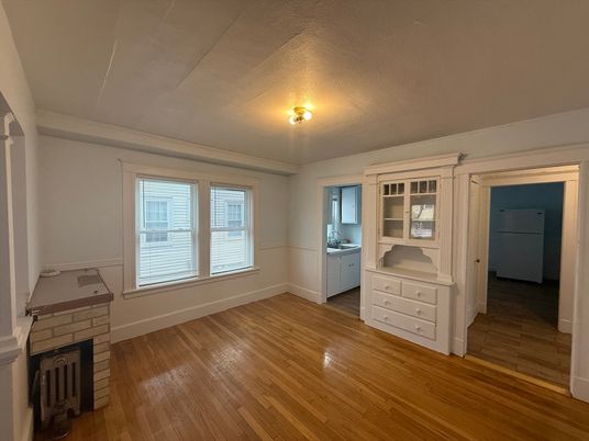 Empty room, Fireplace, Interior, Wood Texture Flooring