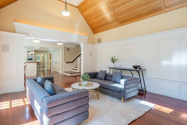 Interior, Living room, Pendant Lights, Wooden Ceilings, Wood Texture Flooring