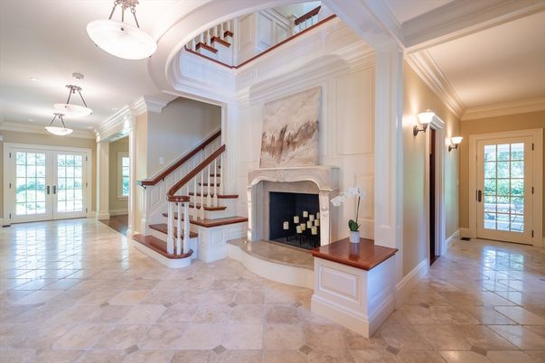 Fireplace, Interior, Pendant Lights