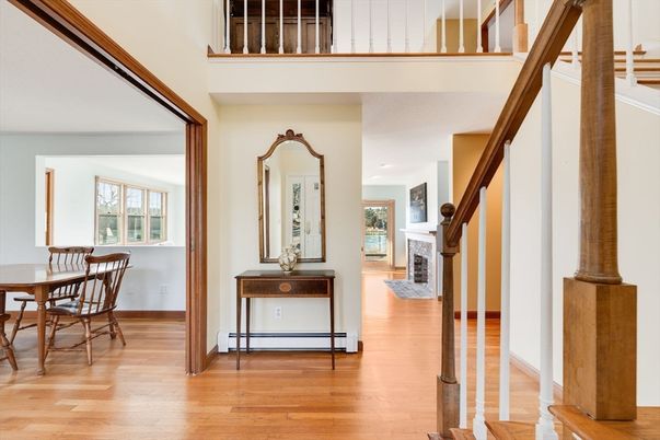 Dining room, Fireplace, Interior, Wood Texture Flooring