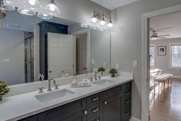 Bathroom, Dual Sink Vanities, Interior, Wood Texture Flooring