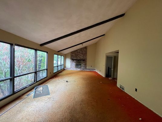 Empty room, Fireplace, Interior, Stone Walls