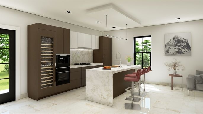 Interior, Kitchen, Pendant Lights, Recessed Lighting, Stainless Steel Appliances