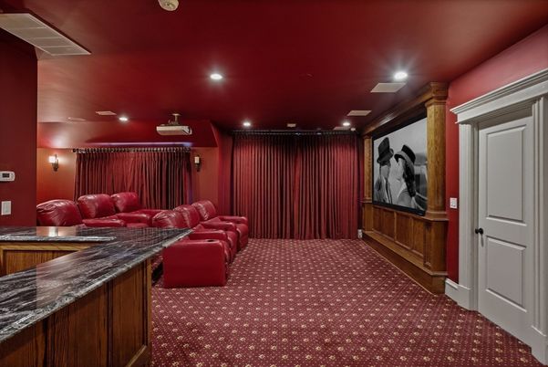 Home Theatre Room, Interior, Projection Screen, Recessed Lighting, Theatre Room