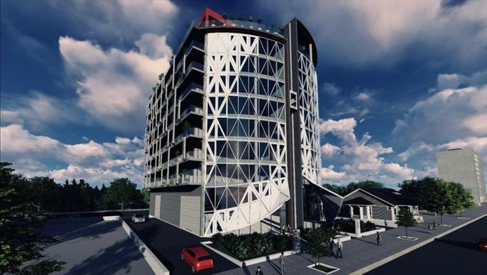 Exterior, Facade, Condo Building