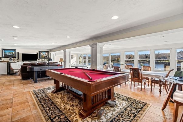 Billiard Table, Game Room, Interior, Living room, Recessed Lighting, Water