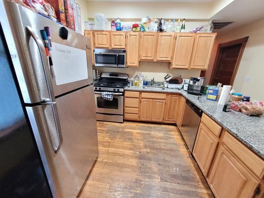 Interior, Kitchen, Stainless Steel Appliances, Wood Texture Flooring