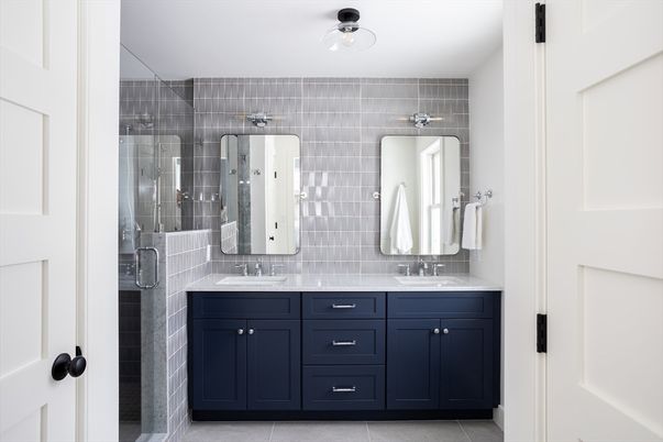 Bathroom, Dual Sink Vanities, Glass Shower, Interior