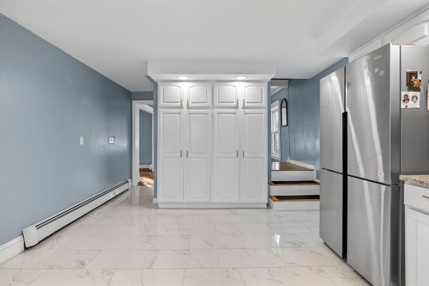 Interior, Kitchen, Marble, Recessed Lighting, Stainless Steel Appliances